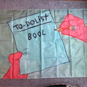 Spongebob Squarepants. Patrick’s To-Do List “Bool”. 3ft by 5ft Flag.